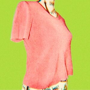 Pre-owned Women's Pink Studio G Ribbed Crop Top (Size P/M)